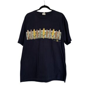 Hawaiian Legends Navy T-Shirt with Surfboard Graphic